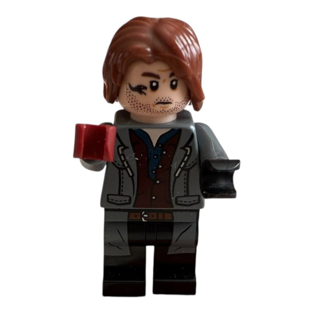 LEGO Minifigure Rainn Delacourt Jurassic World Dominion 76945 Authentic w/bike
